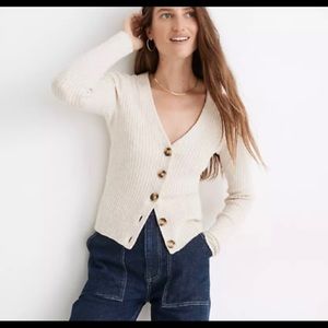 Madewell Shrunken Ribbed Cardigan Sweater- Small